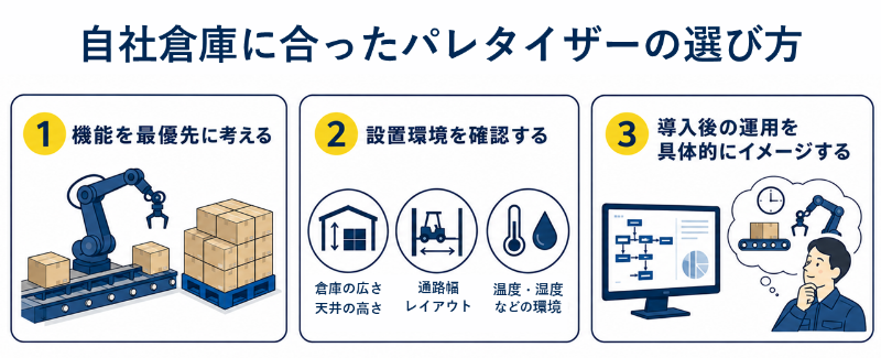自社倉庫に合ったパレタイザーの選び方