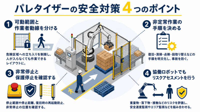 パレタイザーの安全対策_4つのポイント